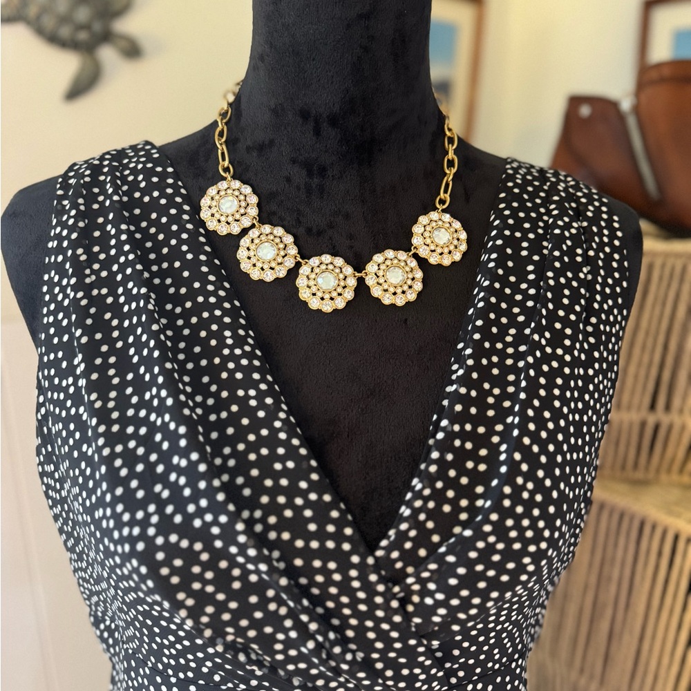 J.Crew Layered Circle Crystal Statement Necklace - image 3